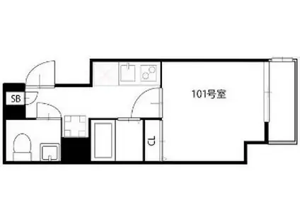 COCOCUBE IKEGAMI(1K/1階)の間取り写真