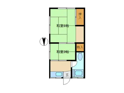 あおき荘(2K/1階)の間取り写真