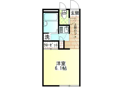 パレス泉III(1K/2階)の間取り写真