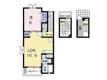 グレース・I(1LDK/3階)の間取り写真