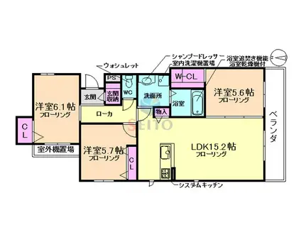 コトーメゾン刀根山(3LDK/2階)の間取り写真