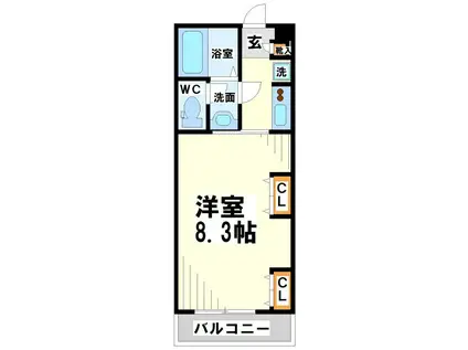 RESIDENSE HARVESTレジデンスハーベスト(1K/2階)の間取り写真