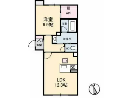 シャーメゾンフロントゲート(1LDK/1階)の間取り写真