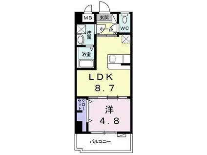 PAULISTAMANSION(1LDK/6階)の間取り写真