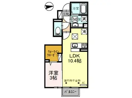 ALIVIO (1LDK/2階)の間取り写真