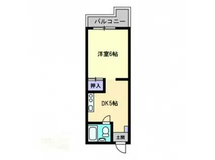 第2せいざん(1DK/3階)の間取り写真