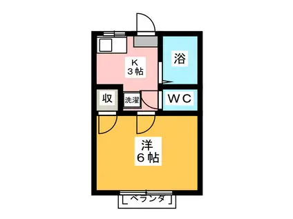 ロイヤルドーム2(1K/2階)の間取り写真
