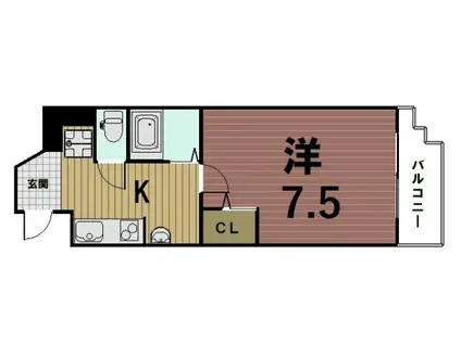 SUNYOU(1K/2階)の間取り写真