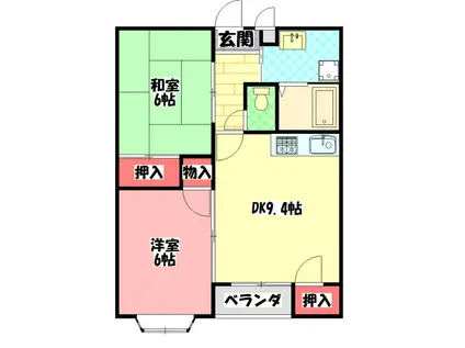 チェリーコートI(2DK/3階)の間取り写真