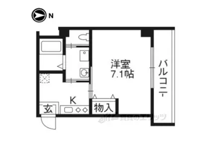 エリート調子(1K/4階)の間取り写真