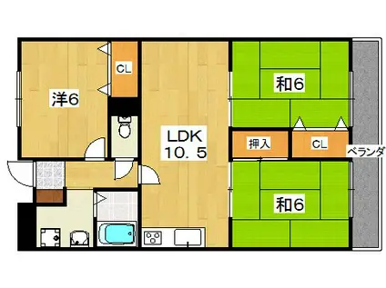 PARK SIDE SQUARE(3LDK/5階)の間取り写真