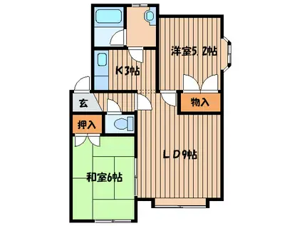 新川ニューキャスル(2LDK/3階)の間取り写真