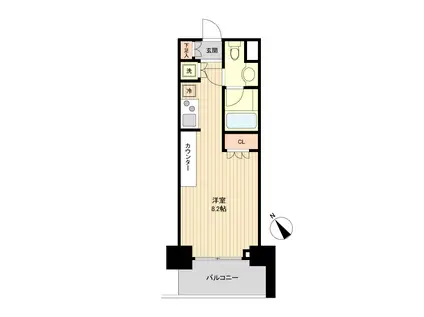 ドゥーエつつじヶ丘(ワンルーム/6階)の間取り写真