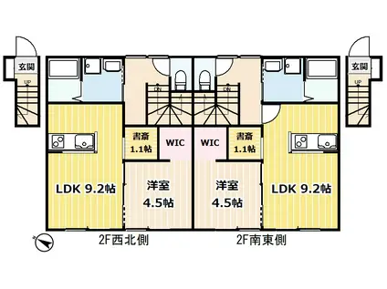 Rメゾン(1SLDK/2階)の間取り写真