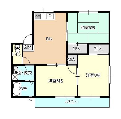 メゾン竹石(3DK/2階)の間取り写真