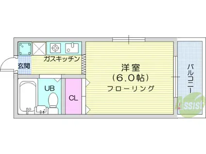 CASA WAT(1K/4階)の間取り写真