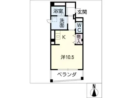 鍵屋 弐番館(ワンルーム/2階)の間取り写真