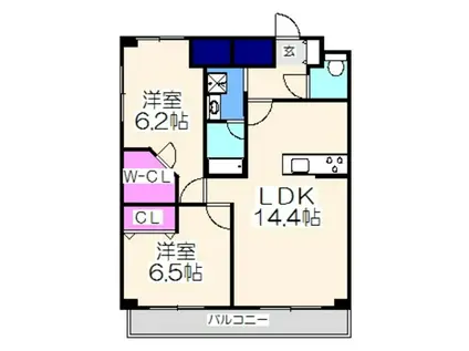 ルノボ`S三国ヶ丘(2LDK/1階)の間取り写真