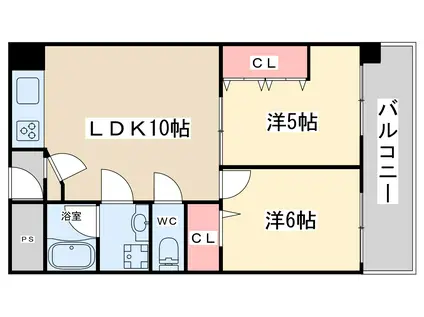 秀英マンション(2LDK/3階)の間取り写真