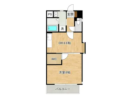 WINGS片野II(1DK/13階)の間取り写真