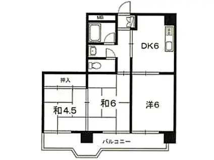 瀬戸ハイツ(3DK/3階)の間取り写真