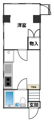 ニュー青江マンション(1K/4階)の間取り写真