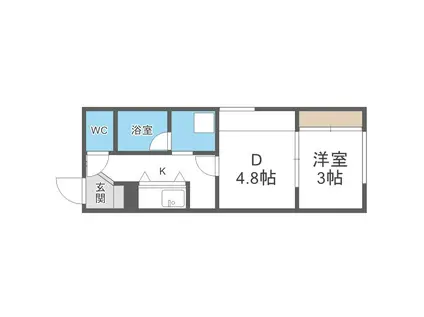 メニーズコート創成タウン C棟(1DK/4階)の間取り写真