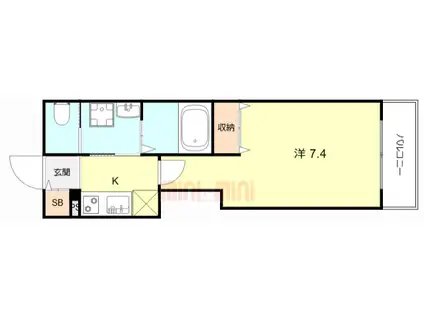 KTIレジデンス加島VI(1K/3階)の間取り写真