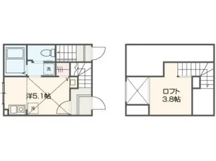 メルディアひばりヶ丘(1K/1階)の間取り写真