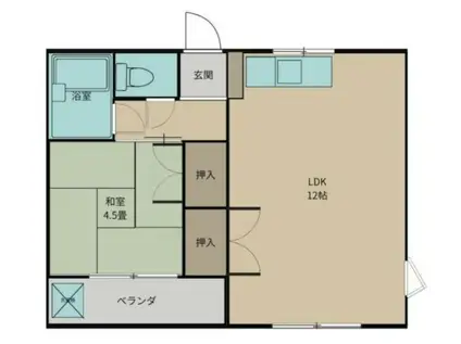 GRAND LIFE 荒田(1LDK/2階)の間取り写真