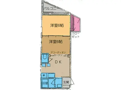 ダイヤハイム(1LDK/2階)の間取り写真
