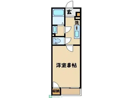 レオネクストゼフィール(1K/2階)の間取り写真