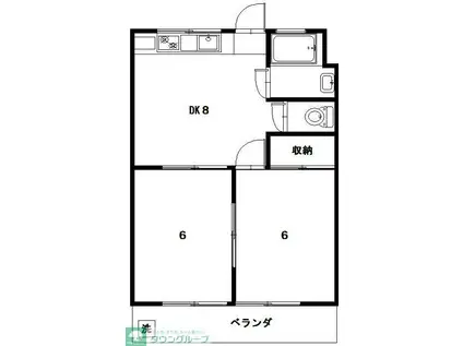 青南ハイツ(2LDK/3階)の間取り写真