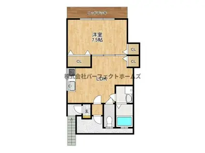 FRONTIER FIELD RIVER SIDE(1LDK/2階)の間取り写真