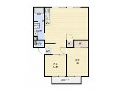 ファインライツ(2LDK/2階)の間取り写真