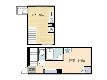 メゾ プラリネ(1LDK/1階)の間取り写真