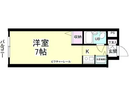 ジョイフル川崎弐番館(ワンルーム/6階)の間取り写真