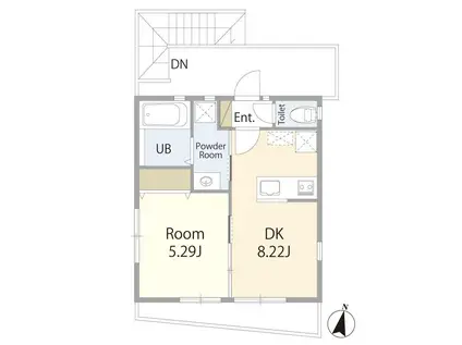 KMビル(1LDK/3階)の間取り写真