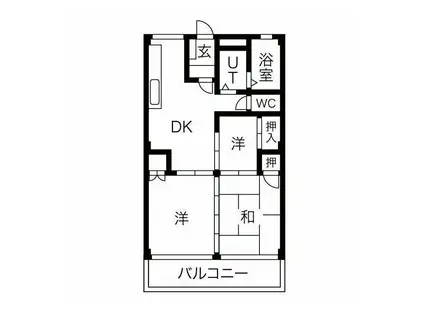 ディスティーノ高富(3DK/3階)の間取り写真