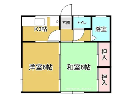 コーポエース(2K/1階)の間取り写真