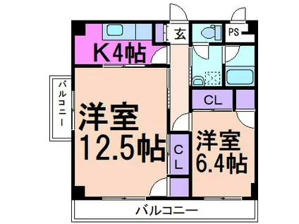 グランドハイツ(3DK/2階)の間取り写真
