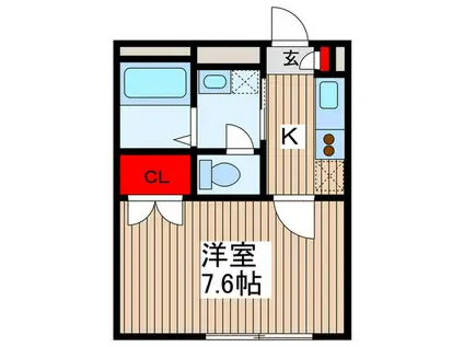 アンプルールフェール アミーI(1K/1階)の間取り写真