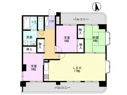 アビタシオン02(3LDK/3階)の間取り写真