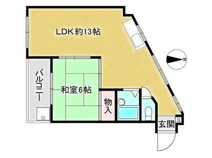 グレースシャトー中原I(1LDK/3階)の間取り写真