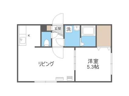 ジュネパレス(1LDK/3階)の間取り写真