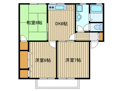リヴェールコートC(3DK/2階)の間取り写真