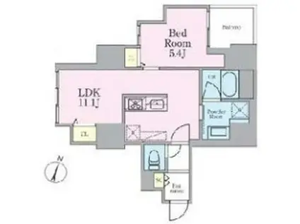 シュトラーレ本駒込(1LDK/11階)の間取り写真