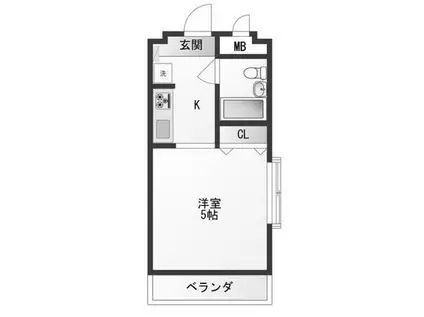 ダイヤパレス上永谷(ワンルーム/2階)の間取り写真