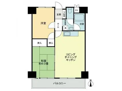 グランドメゾン松島(2LDK/6階)の間取り写真