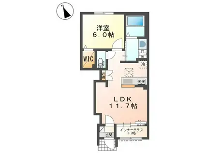 スターテラスII東川口(1LDK/1階)の間取り写真